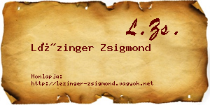 Lézinger Zsigmond névjegykártya